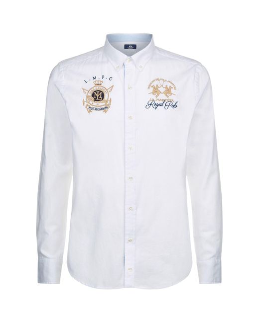 La Martina White Oxford Shirt for men