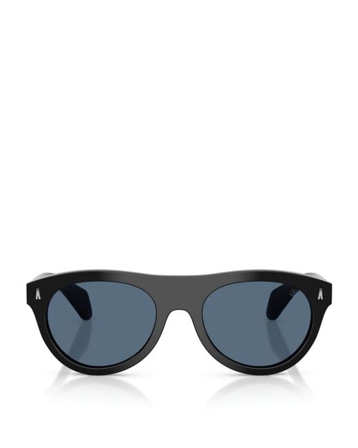 Moncler Blue Splash Round Sunglasses
