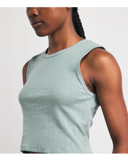 Leset Green Classic Pointelle Vest