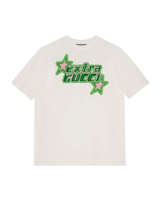 Gucci Green Graphic Print T-shirt