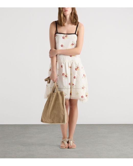 Prada Natural Large Suede And Crochet Tote Bag