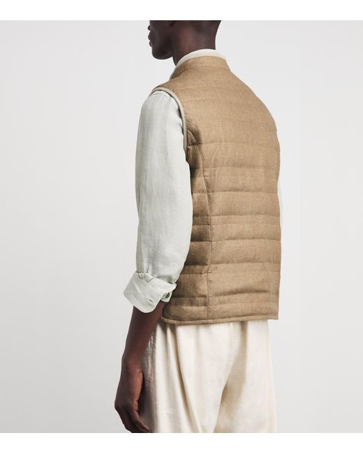 Corneliani Brown Reversible Padded Gilet for men