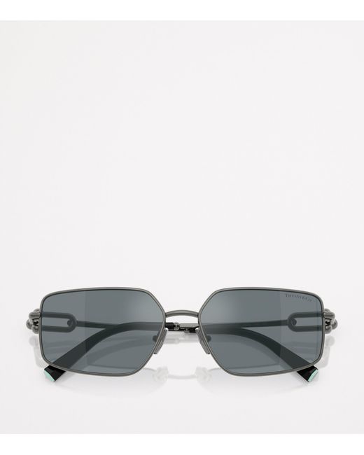 Tiffany & Co Gray Metal Rectangular Tf3111 Sunglasses