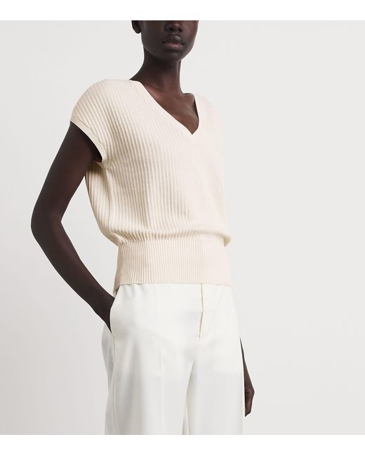 Eleventy White Cotton Knitted Sweater Vest