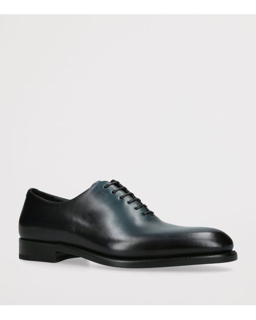 Ferragamo Black Leather Oxford Shoes for men