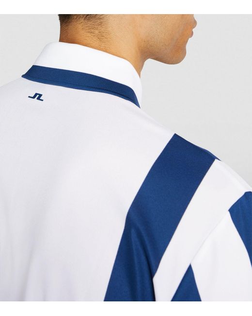 J.Lindeberg Blue Striped Martin Polo Shirt for men