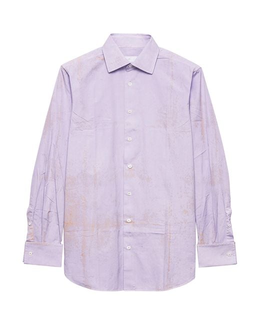 Prada Purple Cotton Vintage-Look Shirt for men