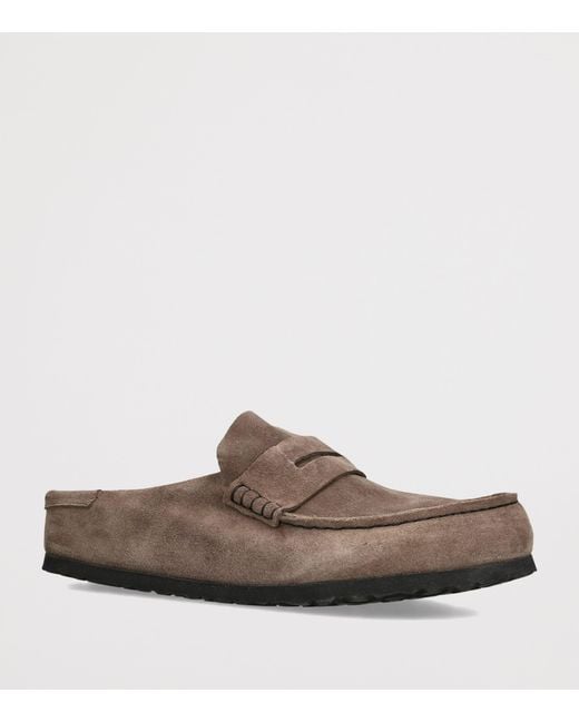 Birkenstock Brown Suede Naples Wrapped Clogs for men