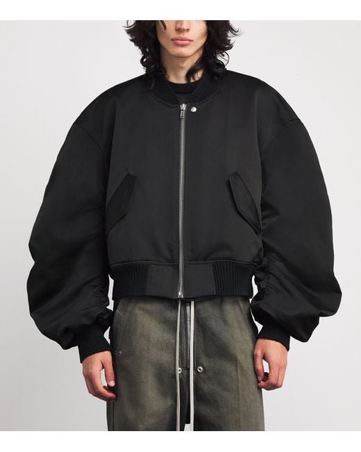 Rick Owens Black Padded Bomber Jacket for men