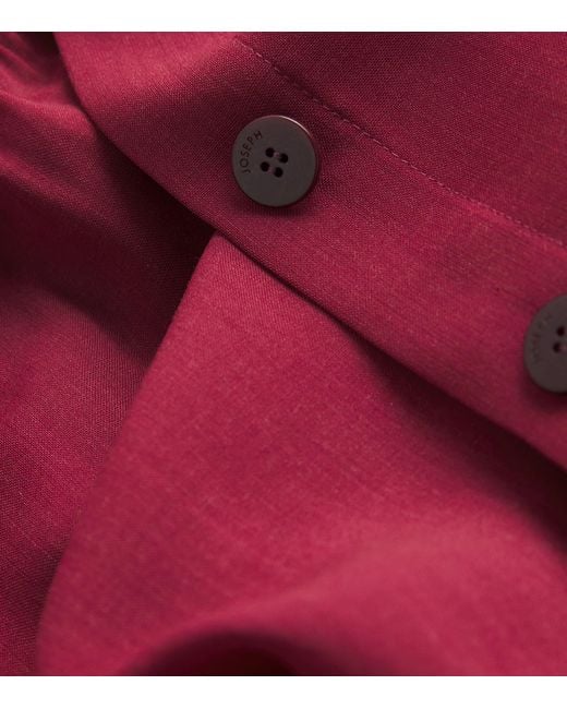 Joseph Red Wool Voile Anais Blouse