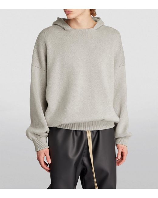 Fear Of God Gray Wool-blend Straight-neck Hoodie for men
