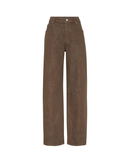 Brunello Cucinelli Brown Dyed Straight Jeans