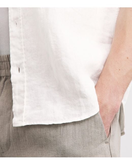 Citizens of Humanity White Linen Short-Sleeve Cairo Shirt for men