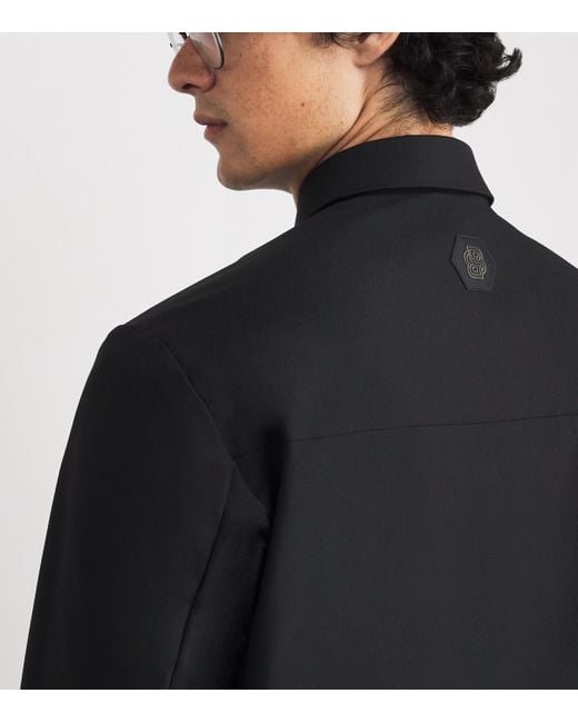 Boss Black Stretch Gabardine Water-Repellent Overshirt for men