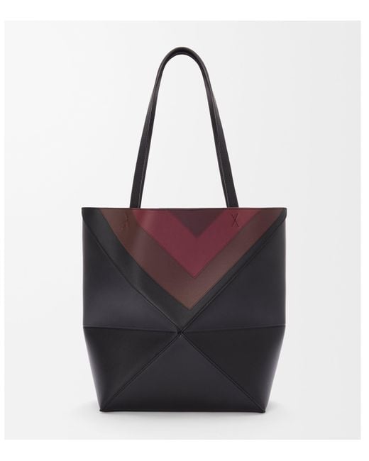 Loewe Purple X Albers Medium Leather Puzzle Fold Tote Bag