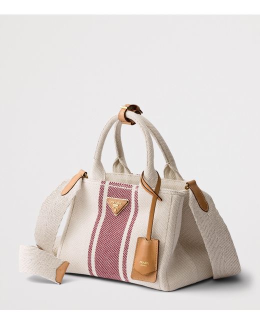 Prada Pink Small Canvas Jardinière Top-Handle Bag