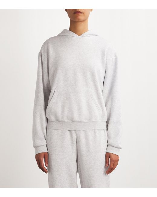 Skims White Fleece Classic Hoodie