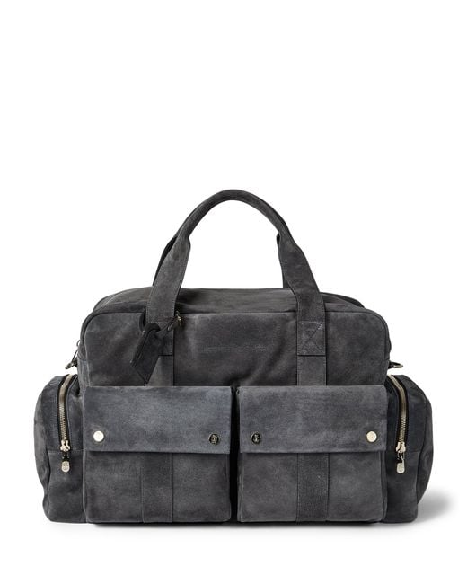 Brunello Cucinelli Black Suede Leisure Bag for men