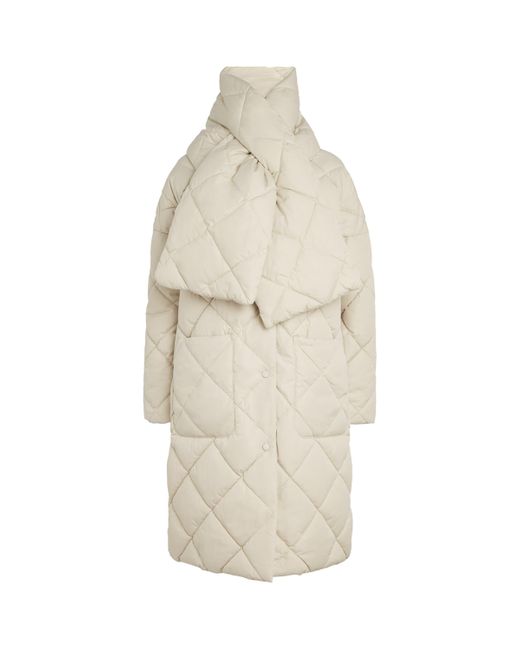 Barbour White Brigitte Quilted Puffer Coat