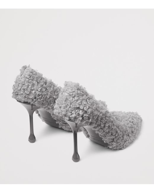 Jimmy Choo Gray Ixia 95 Fleece Pumps