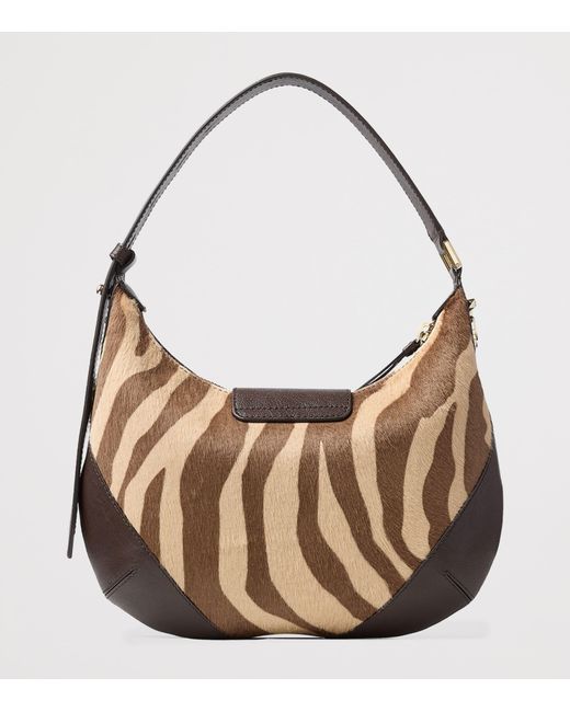 Jimmy Choo Brown Small Bar Pony Hair-Leather Shoulder Bag