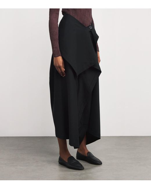 Issey Miyake Black Cotton-Blend Simple Ensemble Trousers