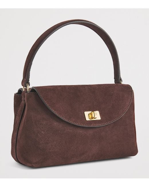 Sandro Purple Mini Suede Le Grand Bazaar Top-Handle Bag
