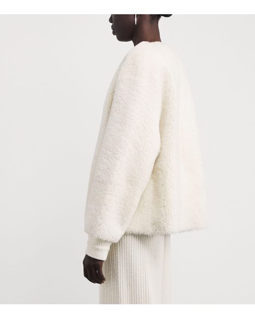 Lafayette 148 New York White Shearling-Suede Reversible Jacket