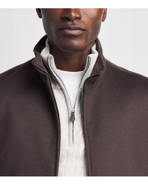 Herno Brown Wool-Cashmere Gilet for men