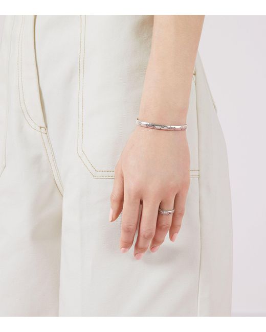 Gucci White Sterling Silver Blind For Love Bangle