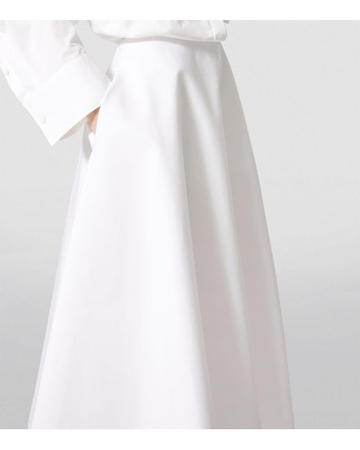 Valentino Garavani White Cotton Midi Skirt