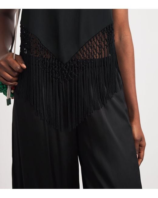 Alice + Olivia Black Handkerchief Greta Top
