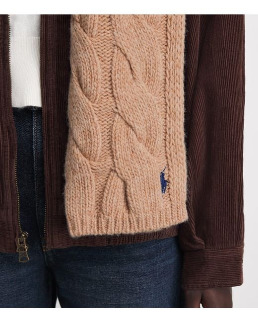 Polo Ralph Lauren Natural Wool Cable-Knit Scarf