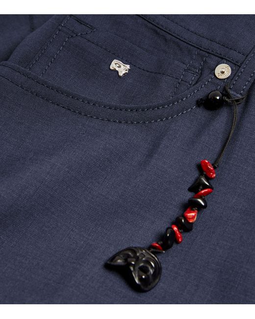 Marco Pescarolo Blue Cotton-blend Straight Trousers for men