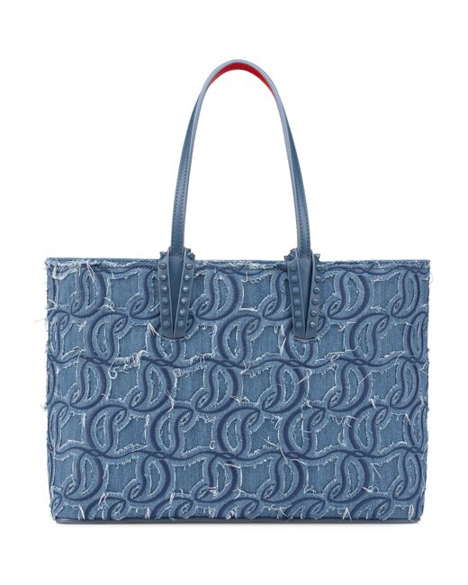 Christian Louboutin Blue Cabata Small Denim Tote Bag for men