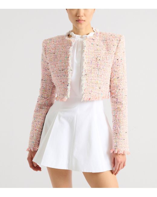 Balmain Pink Tweed Cropped Jacket