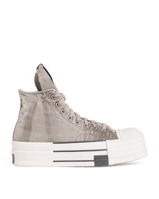 Rick Owens X Converse Canvas Dbl Drkstar Sneakers in Gray Rick Owens X Converse Canvas Dbl Drkstar Sneakers in Gray
