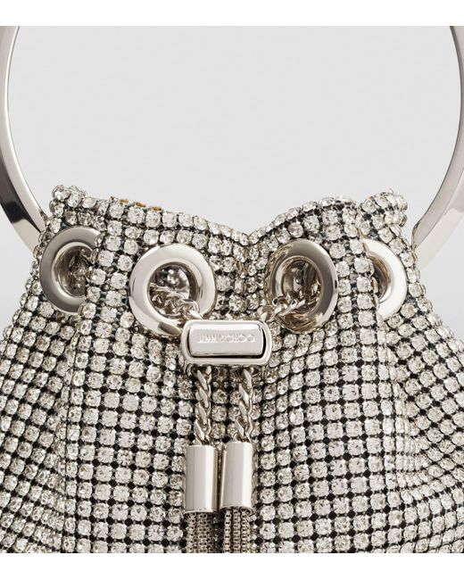 Jimmy Choo White Micro Bon Bon Top-Handle Bag