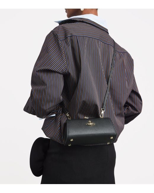 Vivienne Westwood Black Extra Large Satin Doll Frame Top-Handle Bag