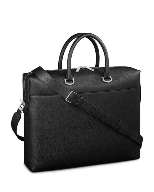 Cartier Black Calfskin Must De Briefcase for men