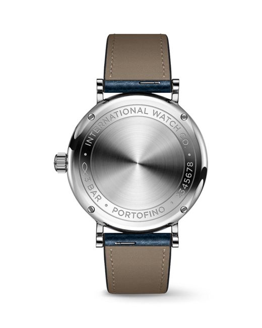 Iwc Blue Stainless Steel Portofino Automatic Watch 34mm