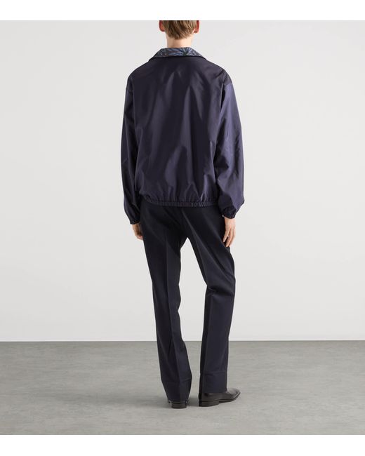 Prada Blue Reversible Re-Nylon Bomber Jacket for men