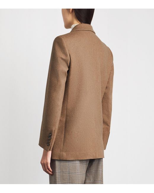 Blazé Milano Brown Virgin Wool-Cashmere Everyday Double-Breasted Blazer