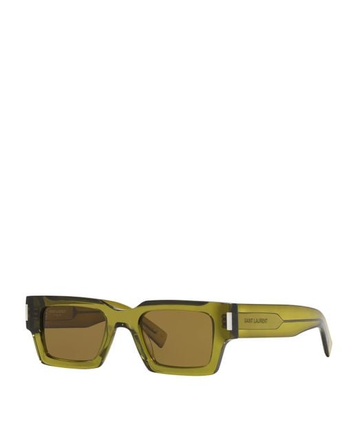 Saint Laurent Green Rectangular Sunglasses