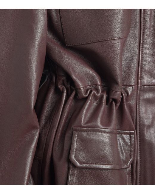 Sandro Brown Oversized Leather Jacket