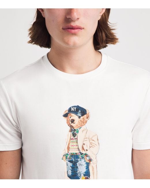 Polo Ralph Lauren White Cotton Polo Bear T-Shirt for men