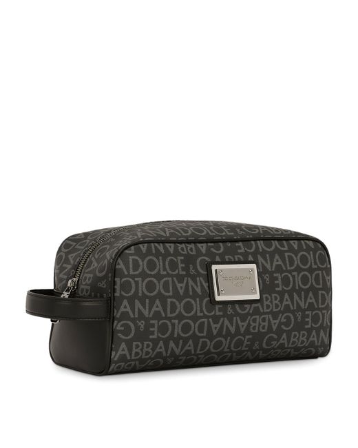 Dolce & Gabbana Black Monogram Wash Bag for men