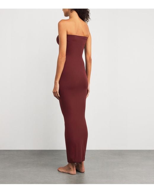Wolford Red Fatal Strapless Midi Dress