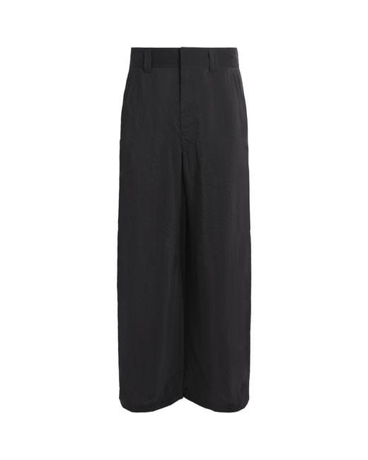 Lemaire Black Silk-Blend Wide-Leg Trousers for men