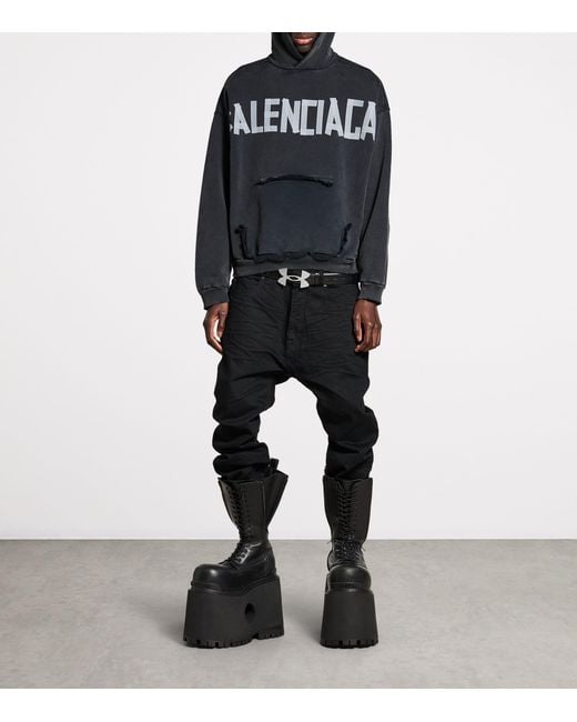 Balenciaga Black Hooded Sweatshirt for men